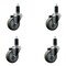 Service Caster 3.5'' Gray Poly Wheel Swivel 1-1/4'' Expanding Stem Caster Set, 4PK SCC-EX20S3514-PPUB-114-4 - alternate 1